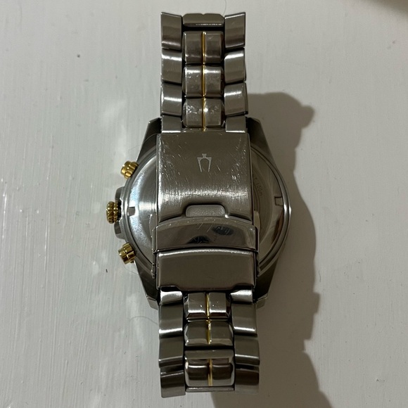 Bulova Men’s Watch 98B400 Marine Star Quartz Chronograph 41mm Two Tone Blue Dial - Picture 4 of 6